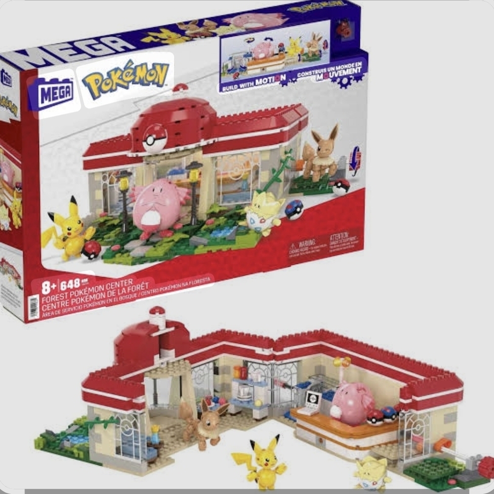 Pokemon Mega Building Set with Red and Yellow Accents